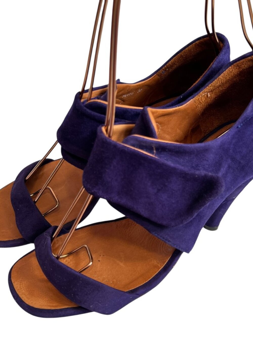 Chie Mihara high heels purple suede ankle strap 37 7 sandals